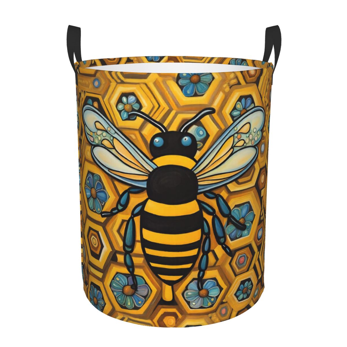 Baby Nursery Hamper - Arı ve Petek Desenli Çamaşır Sepeti