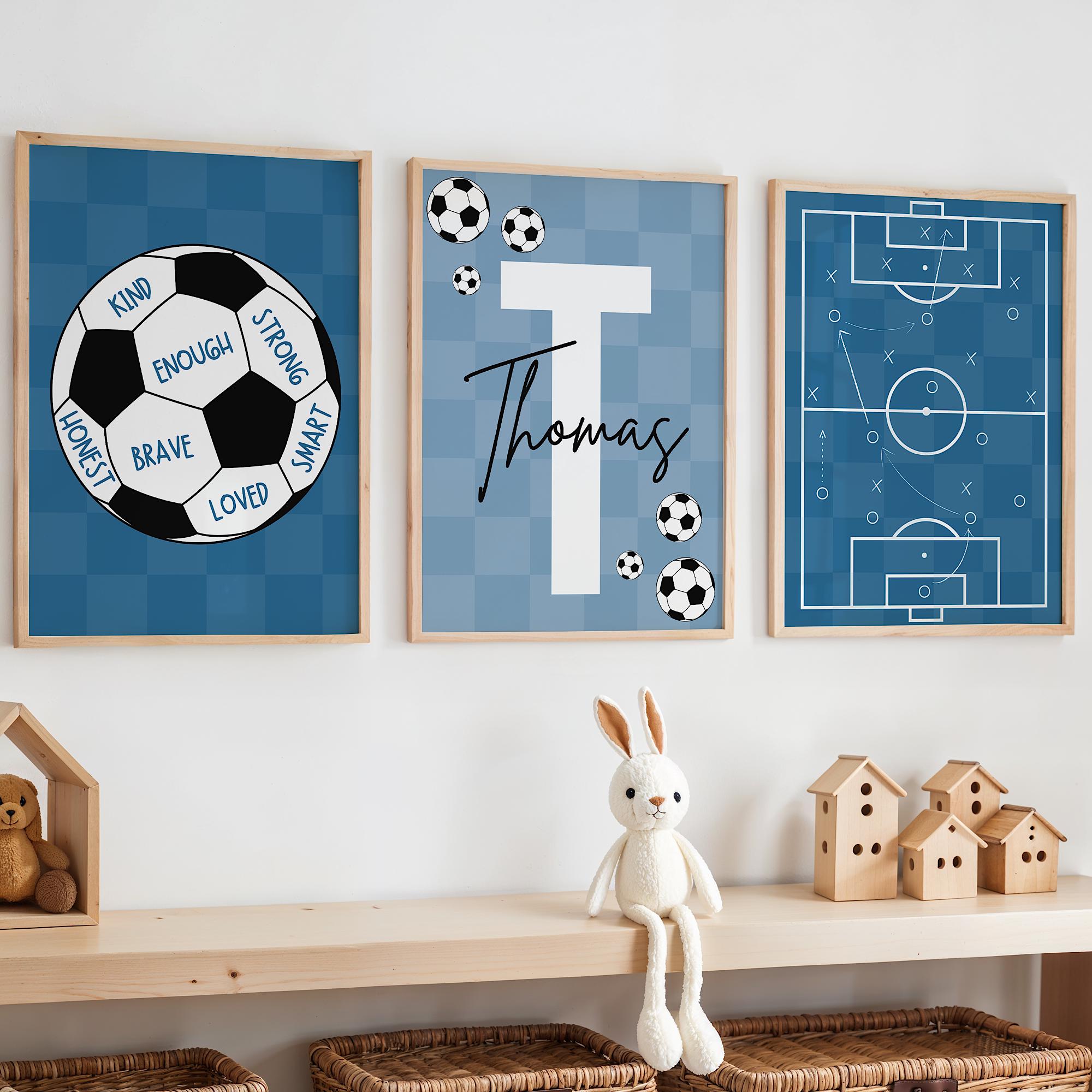 Baby Nursery Wall Art - Özel Futbol Duvar Sanatı Seti Erkek