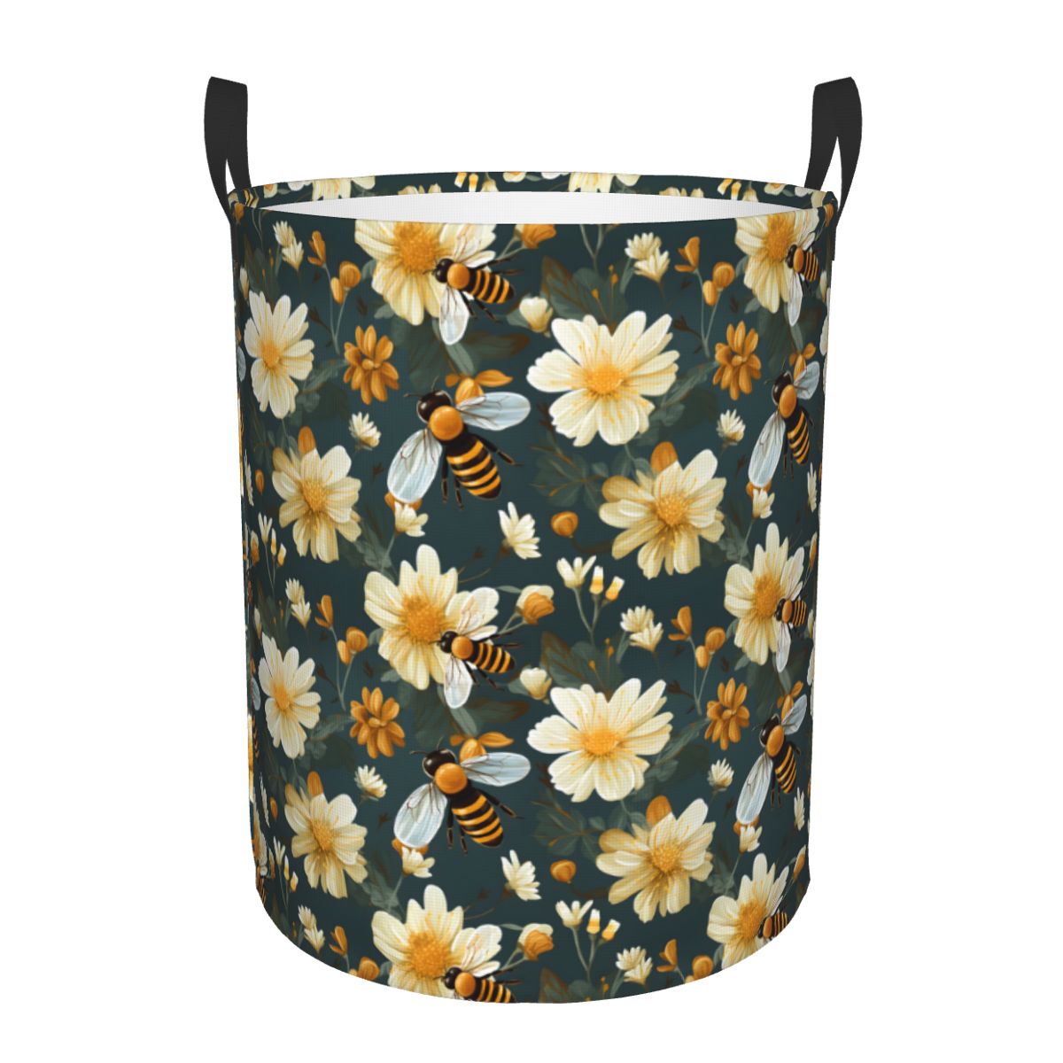 Baby Nursery Hamper - Petek ve Arı Desenli Çamaşır Sepeti