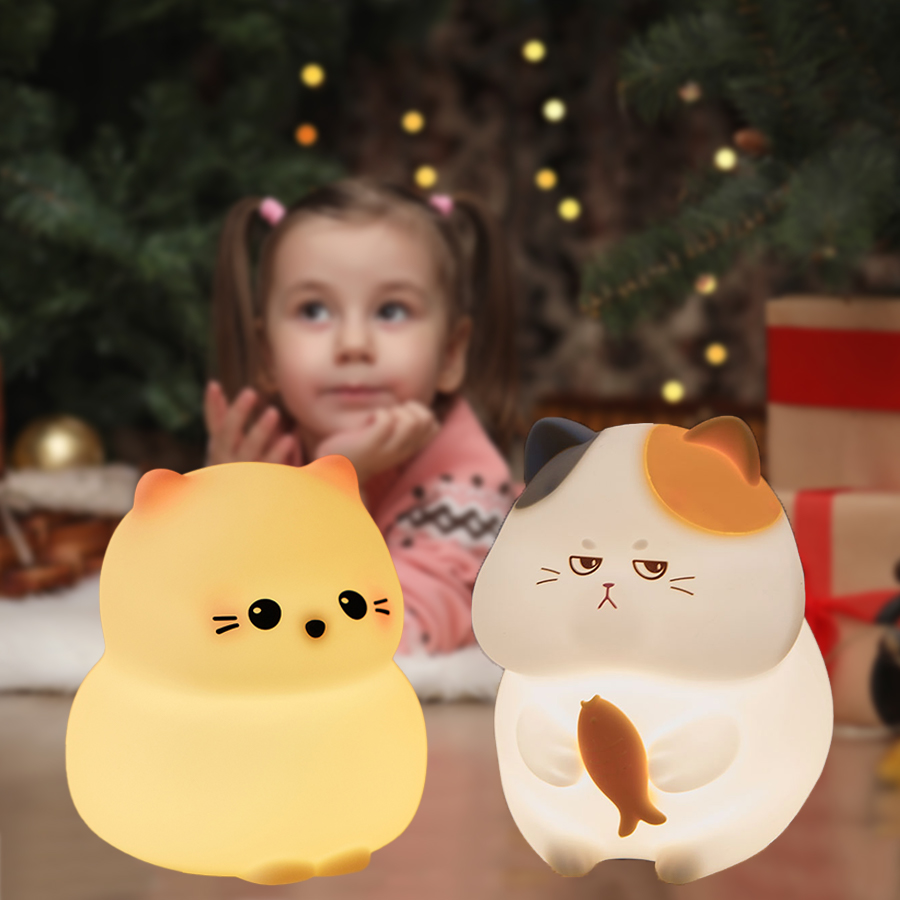 Baby Nursery Table Lamp - Sevimli Kitty Led Gece Lambası Şarj