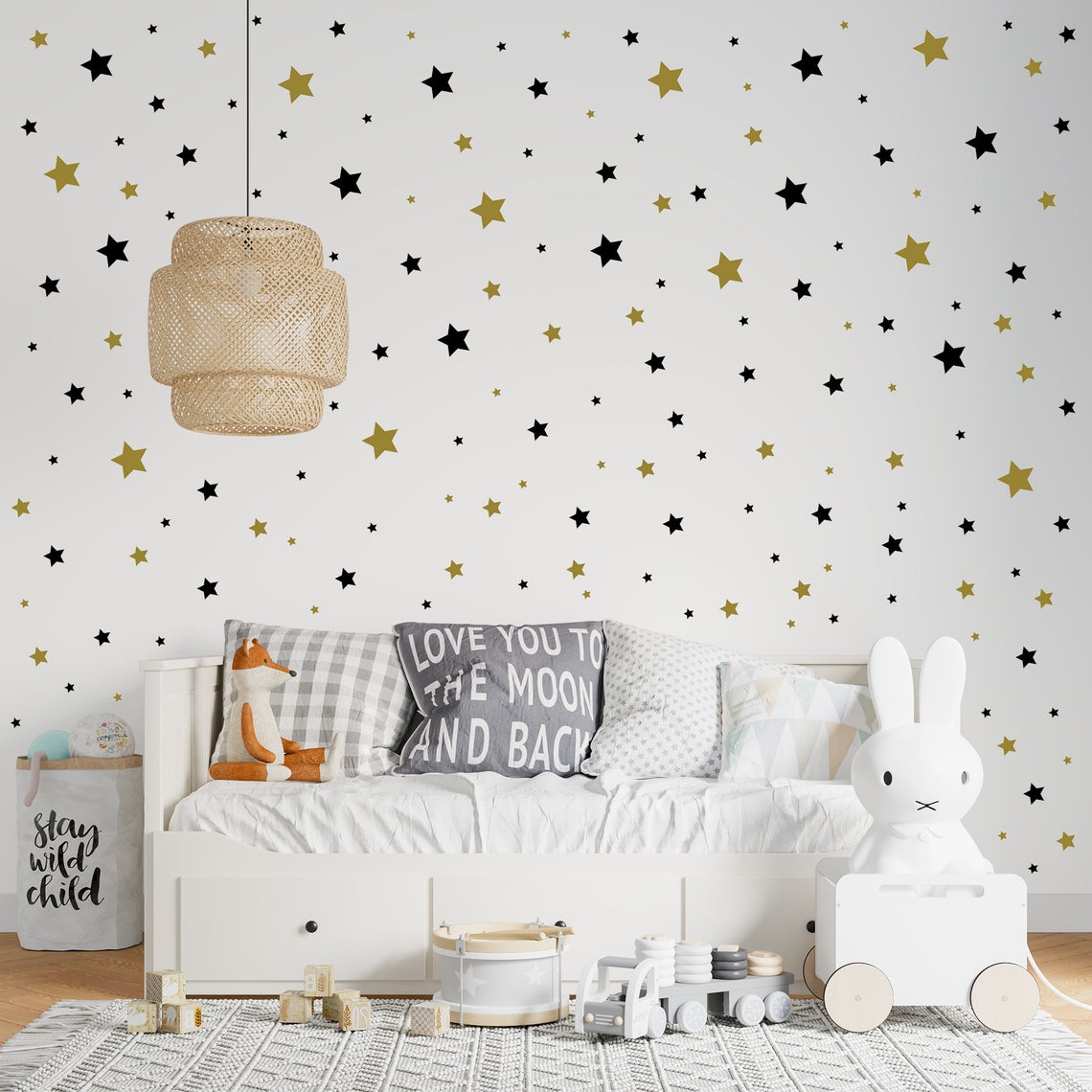 Baby Nursery Wallpaper - Karikatür 65 Adet Yıldız Duvar Sticker
