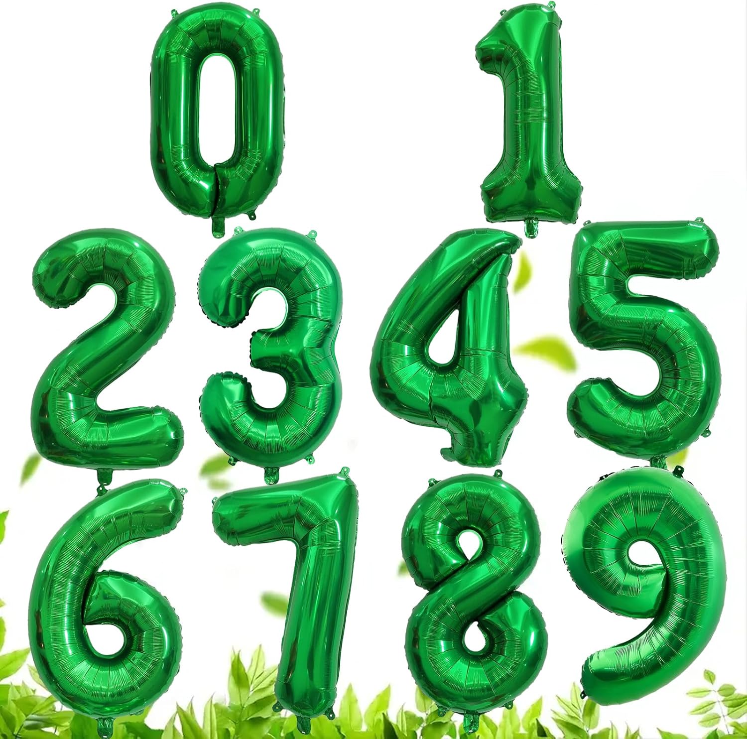 Baby Nursery Jungle Theme - 32 inç Yeşil Numara Folyo Balonlar