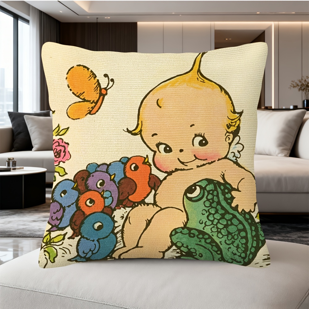 Baby Nursery Cushion - Sevimli Bebek Kurbağa Kreş Dekor Yastık