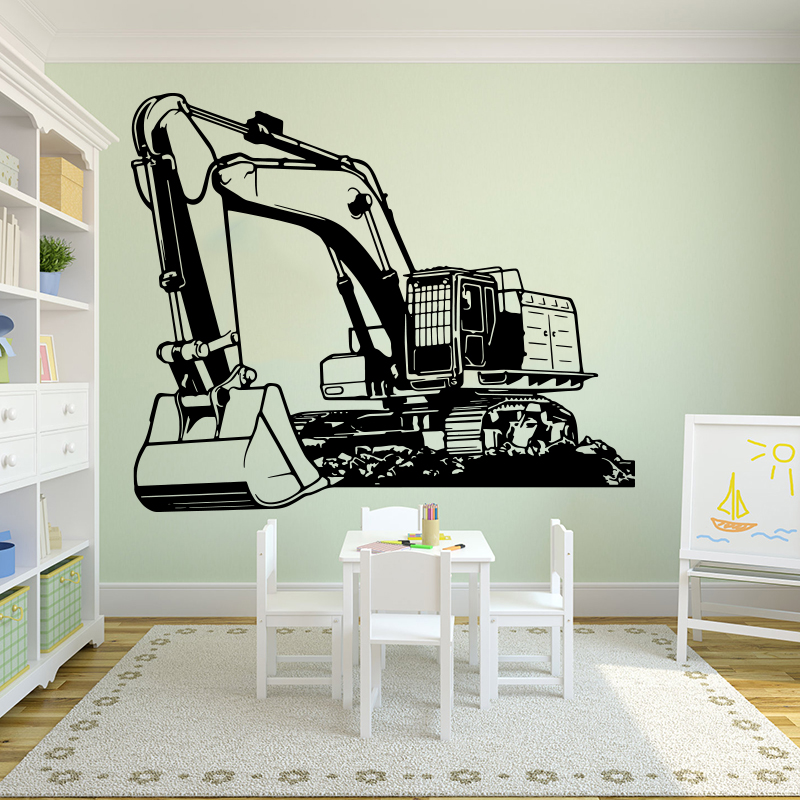 Baby Nursery Wallpaper - Büyük Ağır Ekipman Ekskavatör Kazıcı Duvar