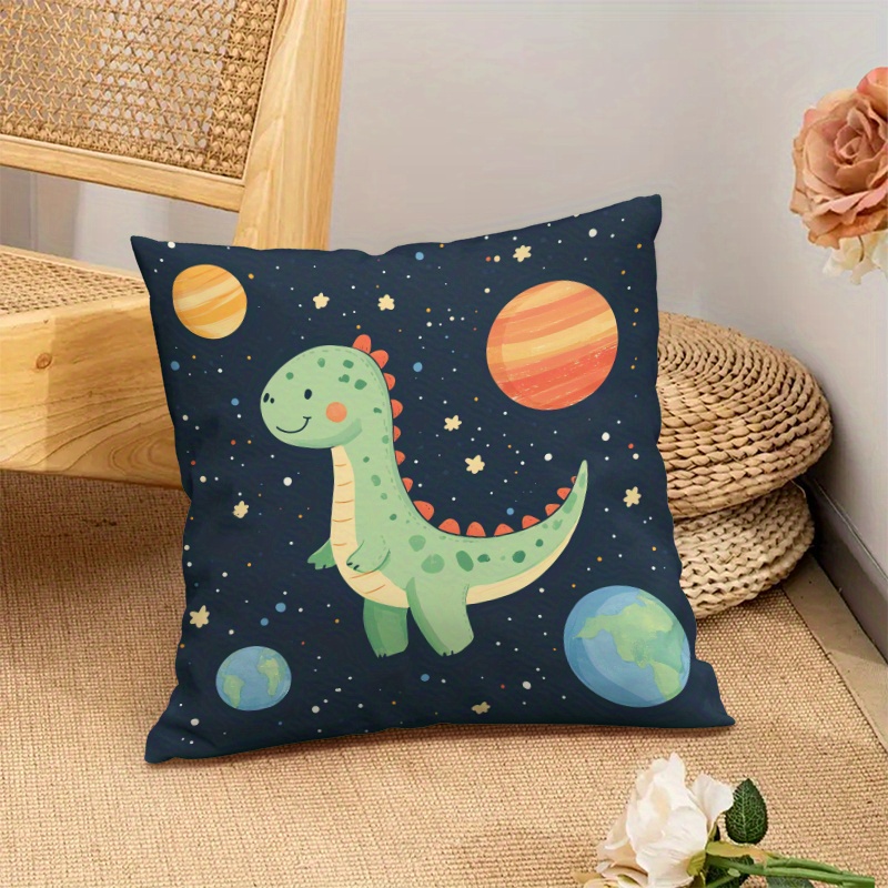 Baby Nursery Cushion - Sevimli Dinozor Uzay Gezegenler minder örtüsü