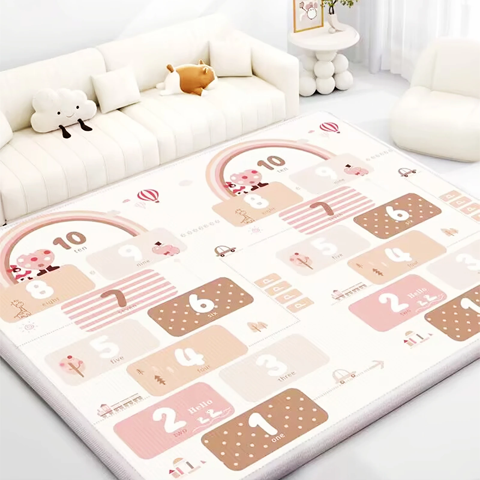 Baby Nursery Mat - Kalınlaştırılmış 1/0.5cm Çocuk Desenli Bebek Oyun