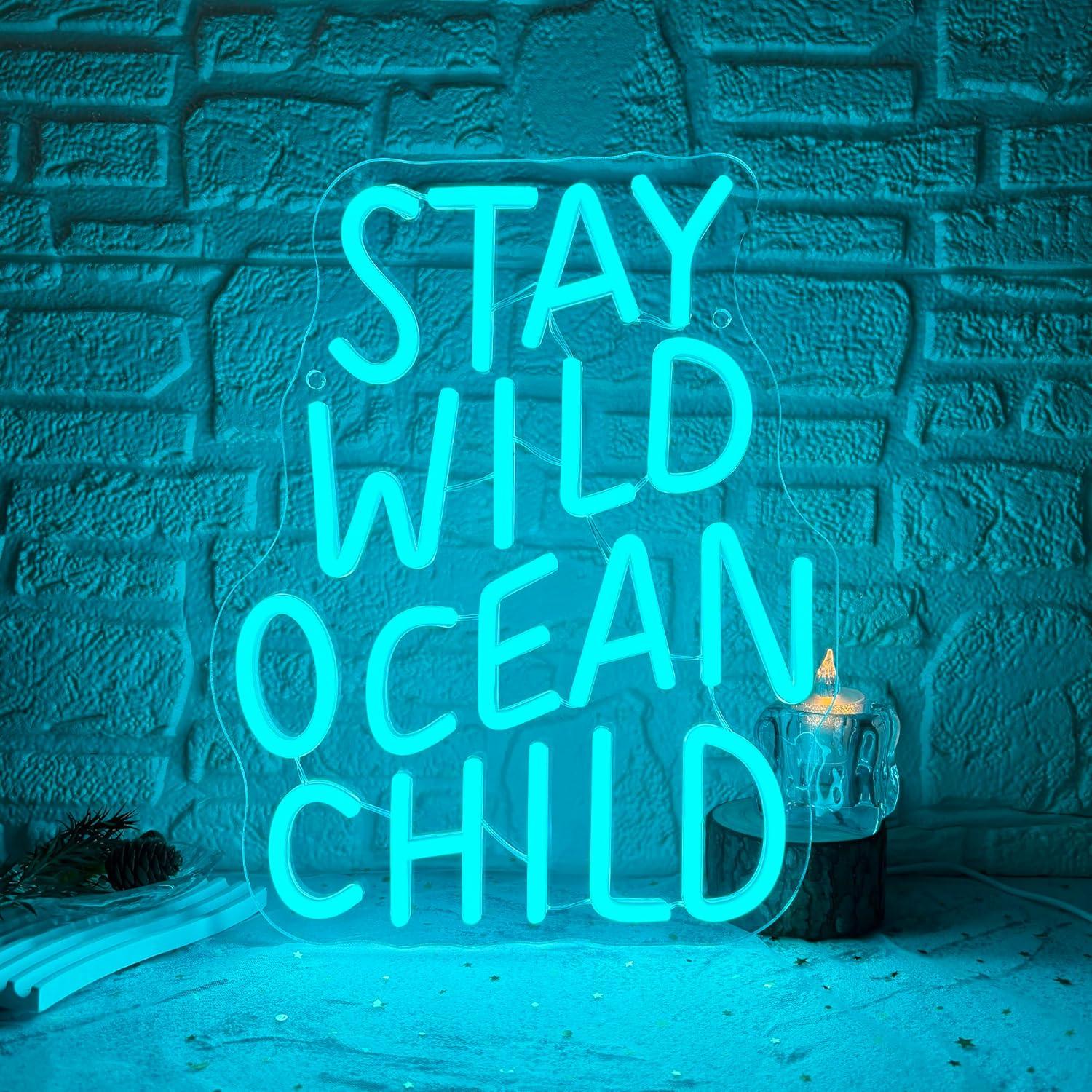 Baby Nursery Ocean Theme - Vahşi Okyanus Çocuk Neon Tabelası USB