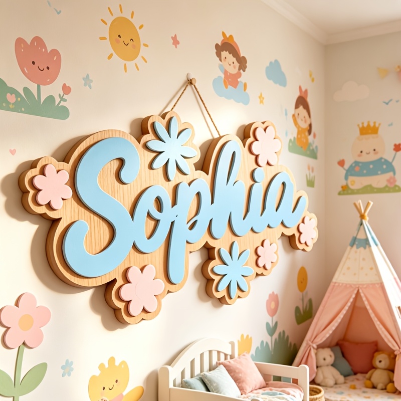 Baby Nursery - Kişiye Özel Çiçek Temalı İsimli Oda