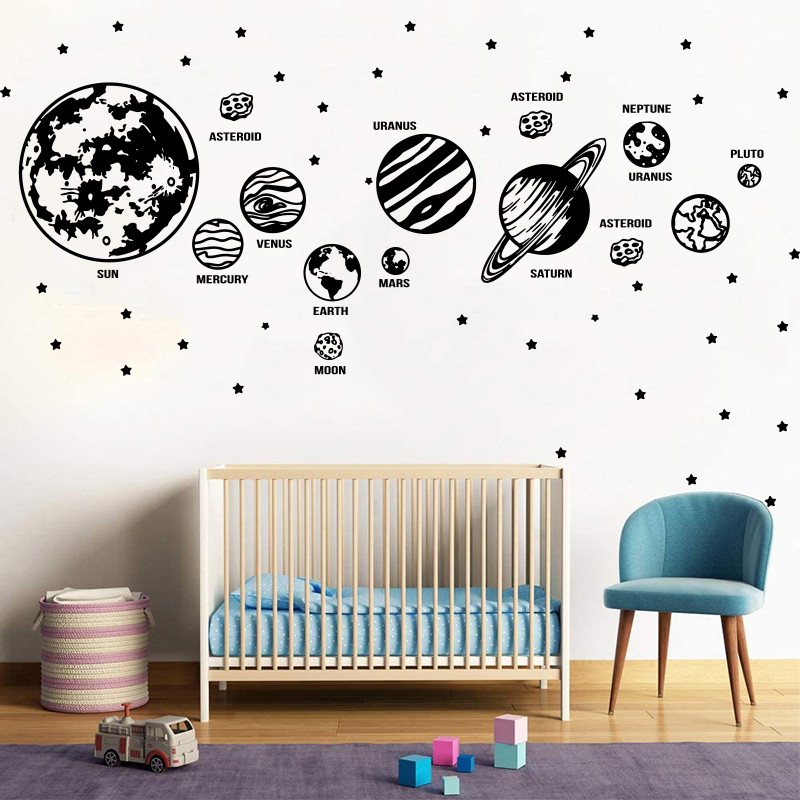 Baby Nursery Wallpaper - Büyük gezegen güneş sistemi uzay yıldız