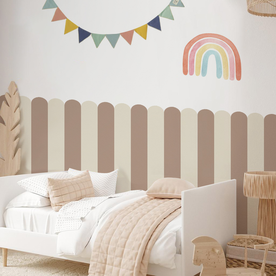Baby Nursery Wall Art - Çok renkli Dikey Çizgili Ark Duvar