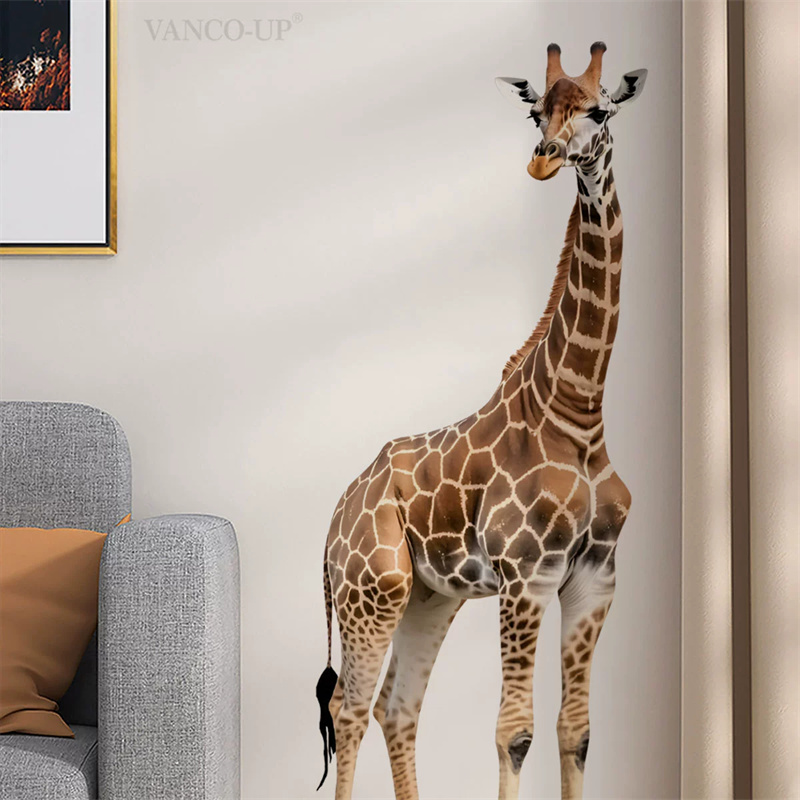 Baby Nursery Wallpaper - Büyük Safari Hayvanları Zürafa Etiket Çocuk