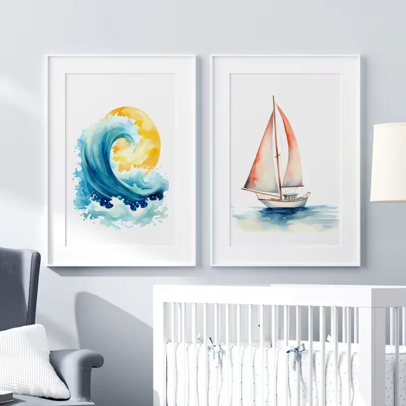 Sörf okyanus temalı kreş plaj  - Baby Nursery Ocean Theme incelemesi ve fiyatı