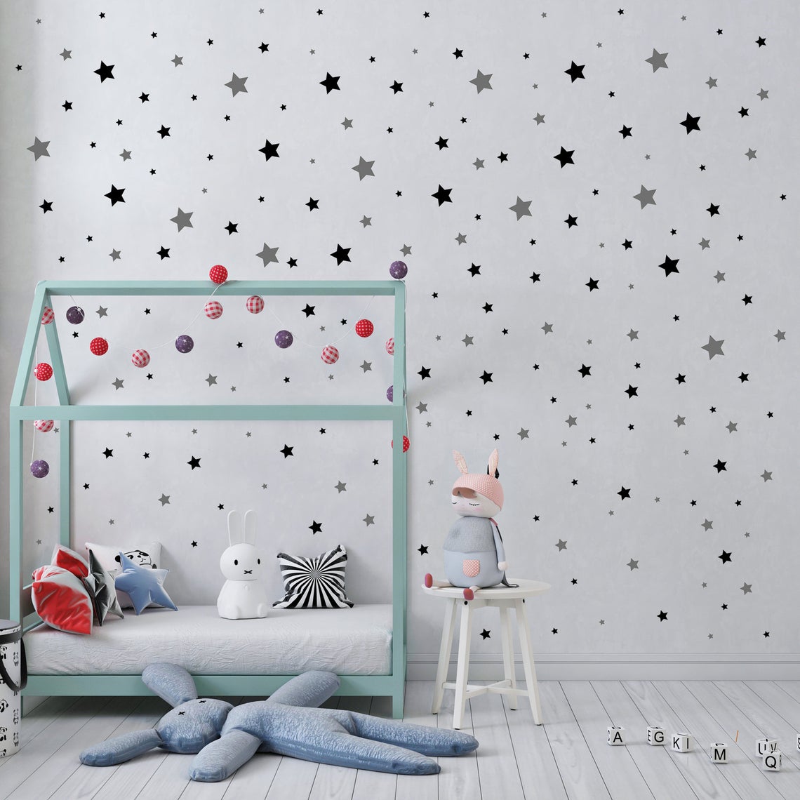Karikatür 65 Adet Yıldız Duvar - Baby Nursery Wallpaper incelemesi ve fiyatı