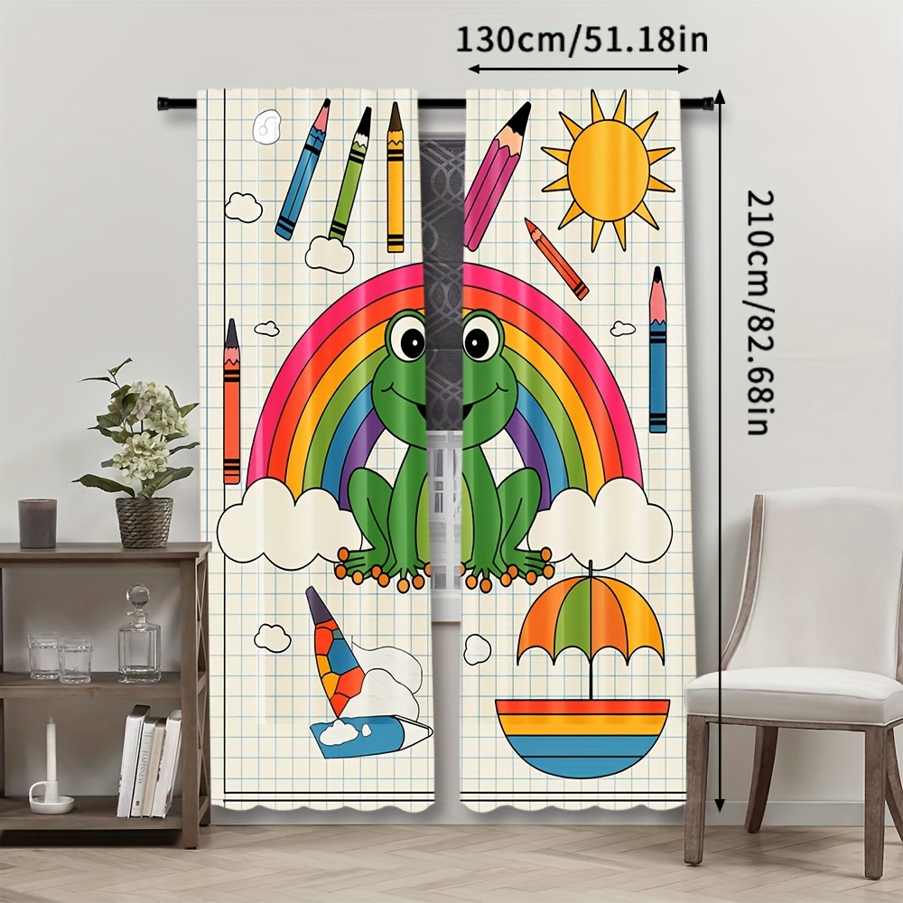 Sevimli Gökkuşağı Kurbağa Perd - Baby Nursery Themes Girl incelemesi ve fiyatı