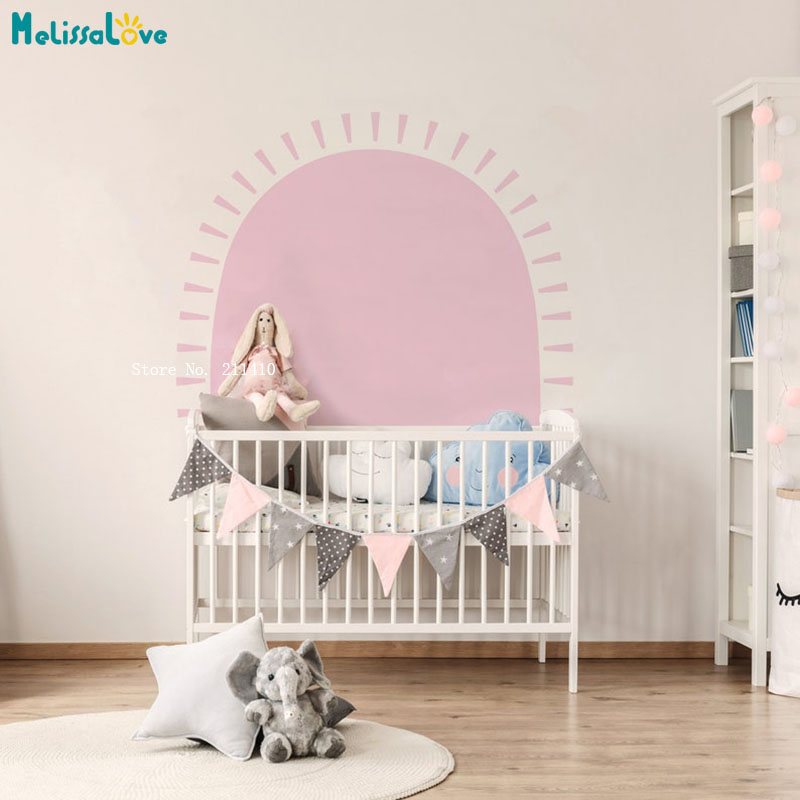 Yarım güneş Boho duvar çıkartm - Baby Nursery Wallpaper incelemesi ve fiyatı