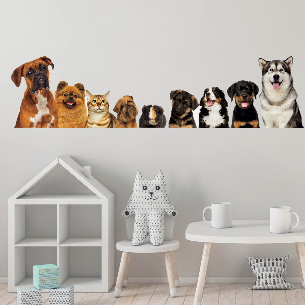 C30 #9 sevimli kediler ve köpe - Baby Nursery Wallpaper incelemesi ve fiyatı