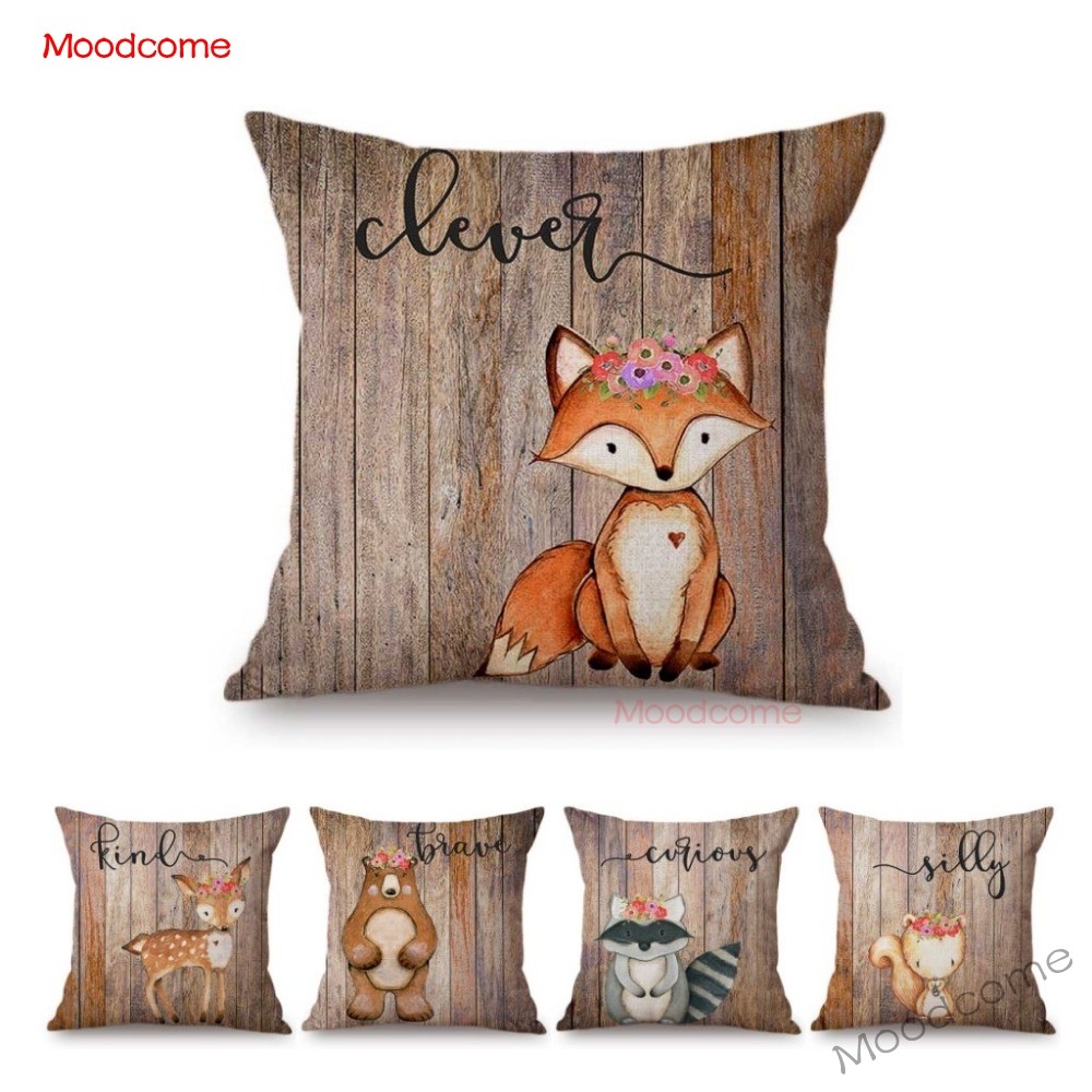Sevimli Orman Hayvanları Ahşap - Baby Nursery Cushion incelemesi ve fiyatı