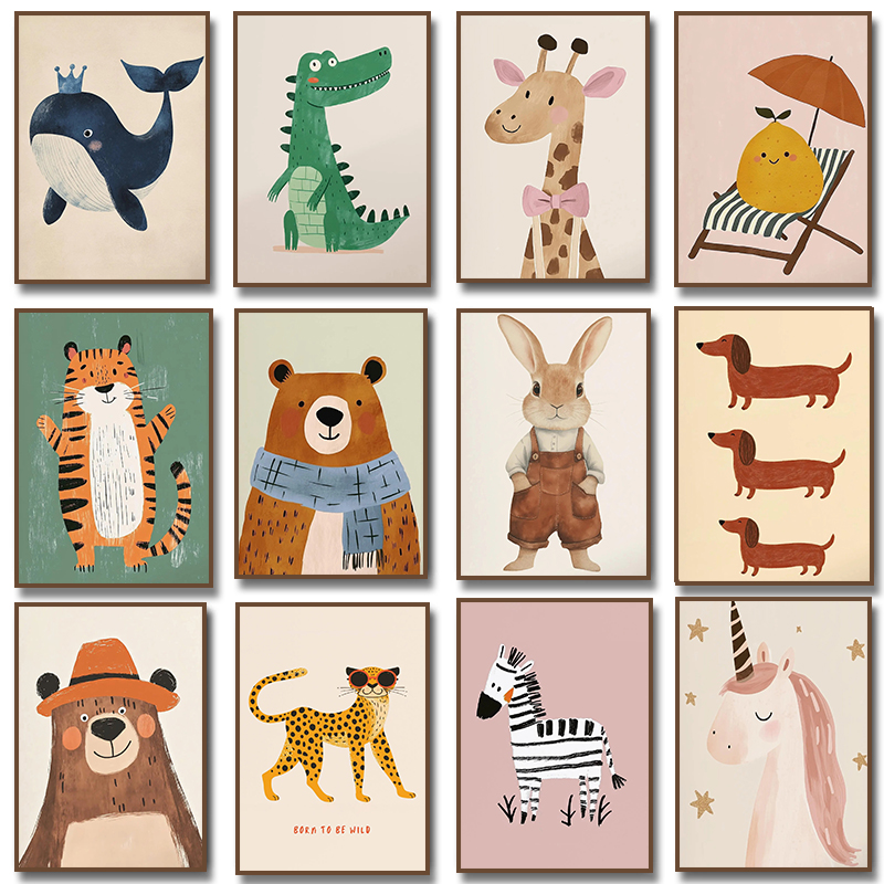 Sevimli Hayvan İllüstrasyon Po - Baby Nursery Wall Art incelemesi ve fiyatı