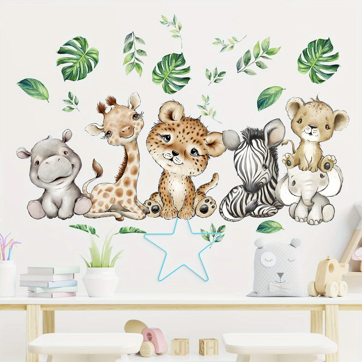 1 adet karikatür sevimli su ay - Baby Nursery Wallpaper incelemesi ve fiyatı