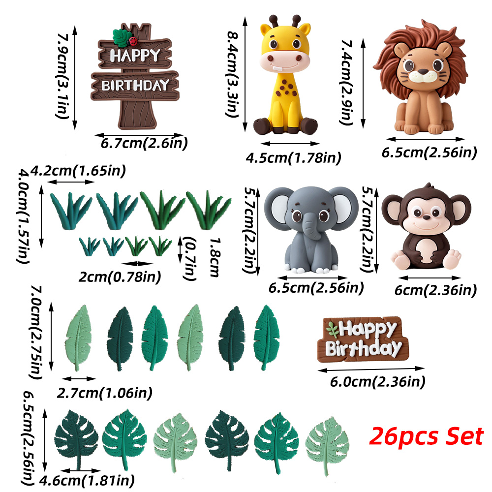 Vahşi Orman Hayvan Kek Toppers - Baby Nursery Jungle Theme incelemesi ve fiyatı