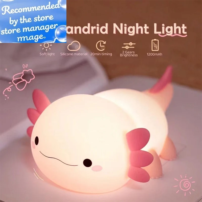 Sevimli Axolotl Gece Lambası S - Baby Nursery Table Lamp incelemesi ve fiyatı