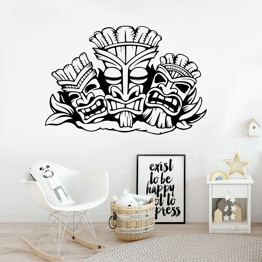 Hawaii Totem duvar Sticker Alo - Baby Nursery Wallpaper incelemesi ve fiyatı