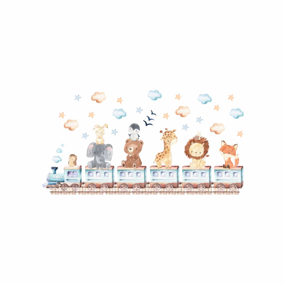 Karikatür tren çıkartmalar asl - Baby Nursery Wallpaper incelemesi ve fiyatı