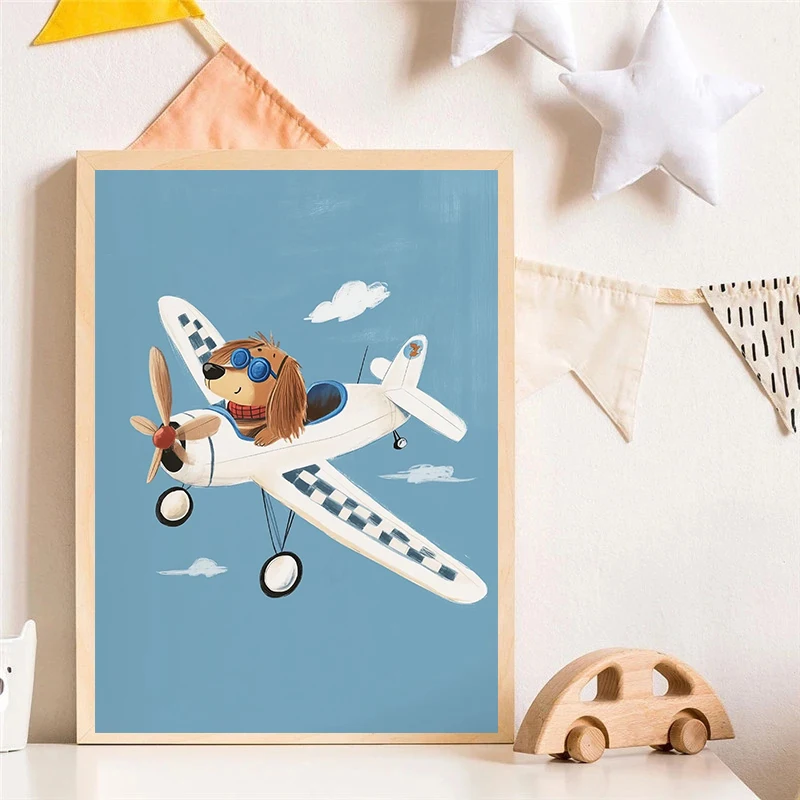 Köpek Uçak Aslan Arabada Hayva - Baby Nursery Wall Art incelemesi ve fiyatı