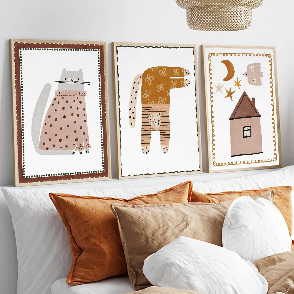 Nötr Boho Çocuk Posteri Seviml - Baby Nursery Wallpaper Neutral incelemesi ve fiyatı
