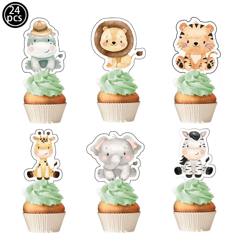 Safari Bebek Duş Cupcake Toppe - Baby Nursery Jungle Theme incelemesi ve fiyatı