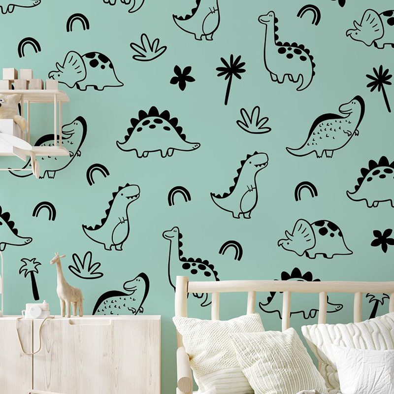 Geometrik Dinozor Ağacı Gökkuş - Baby Nursery Wallpaper incelemesi ve fiyatı