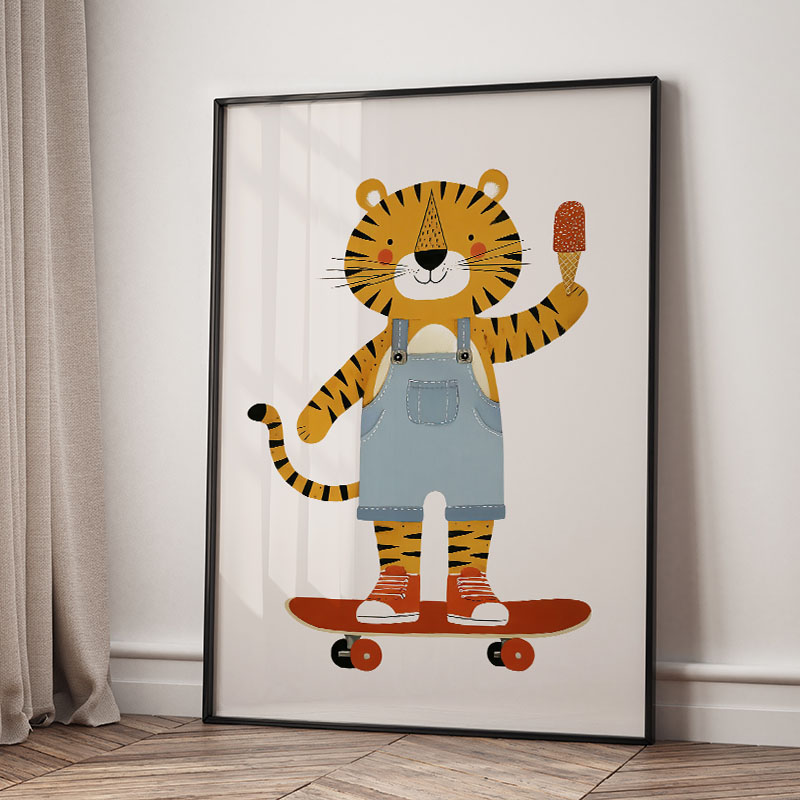 Komik Karikatür Hayvan Araba B - Baby Nursery Wall Art incelemesi ve fiyatı