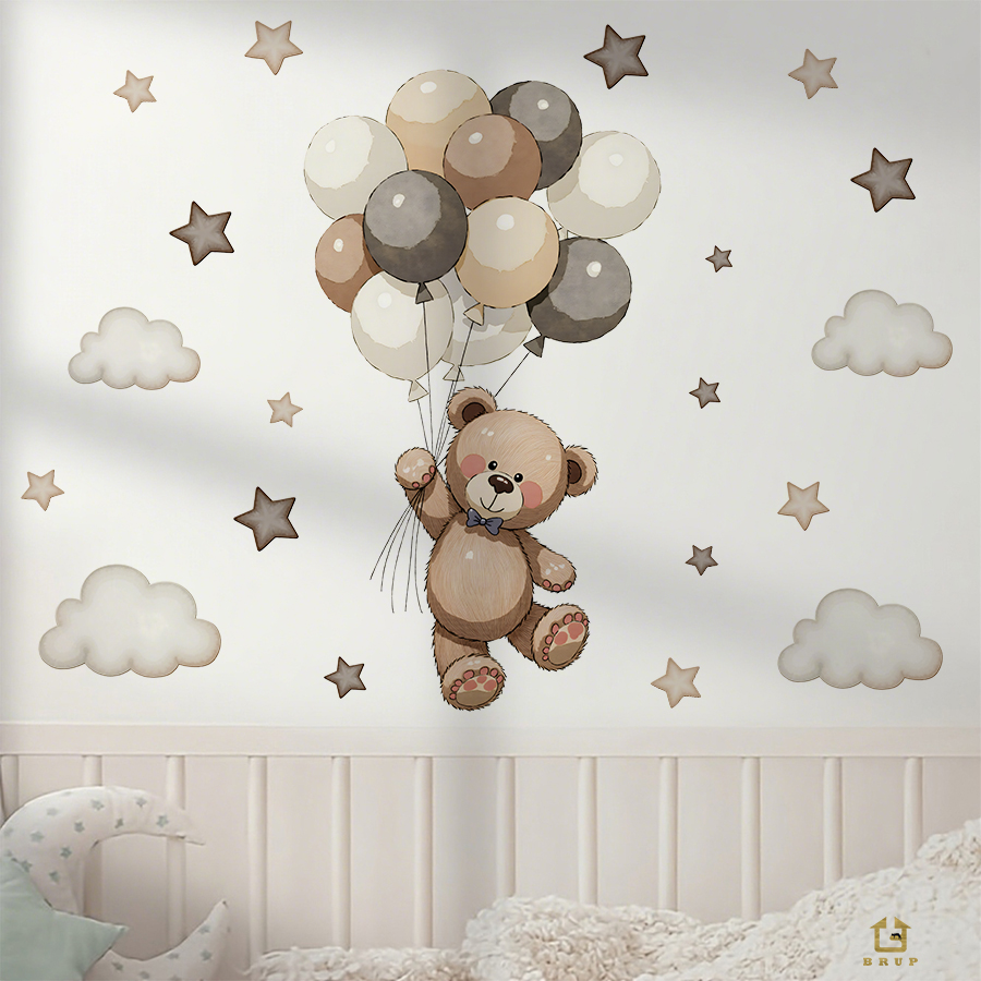 Sevimli Oyuncak Ayı Duvar Çıka - Baby Nursery Wallpaper incelemesi ve fiyatı