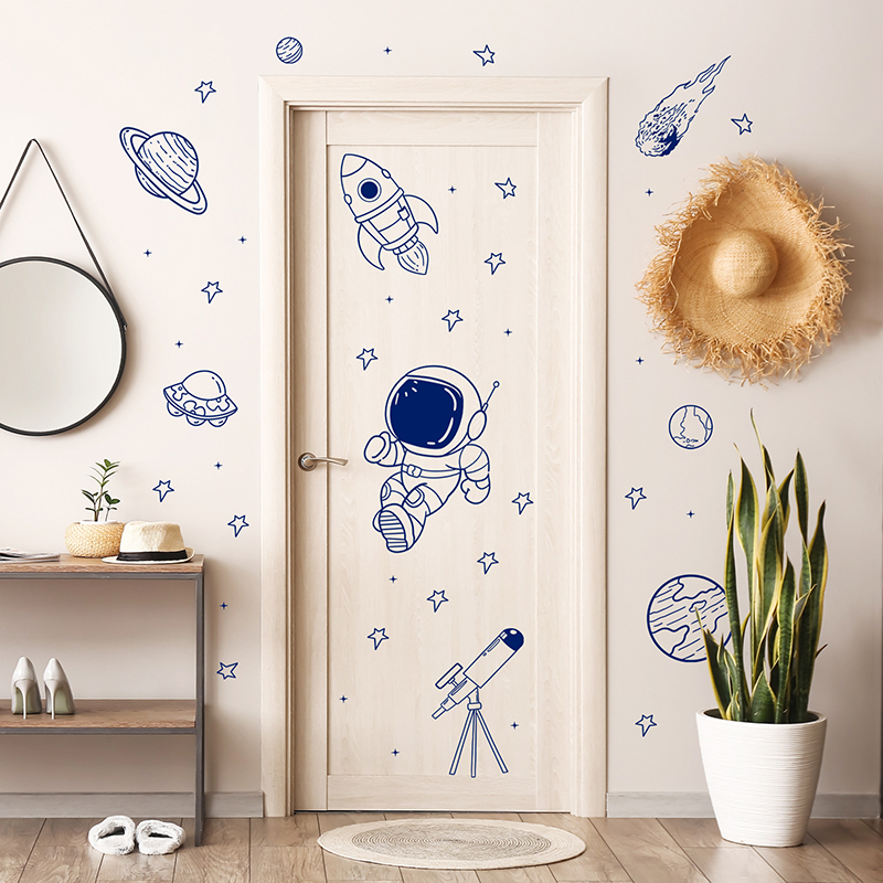 Karikatür Evren Astronot Gezeg - Baby Nursery Wallpaper incelemesi ve fiyatı