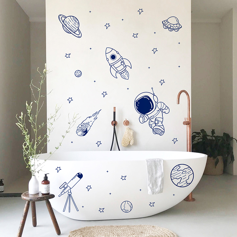 Karikatür Evren Astronot Gezeg - Baby Nursery Wallpaper incelemesi ve fiyatı
