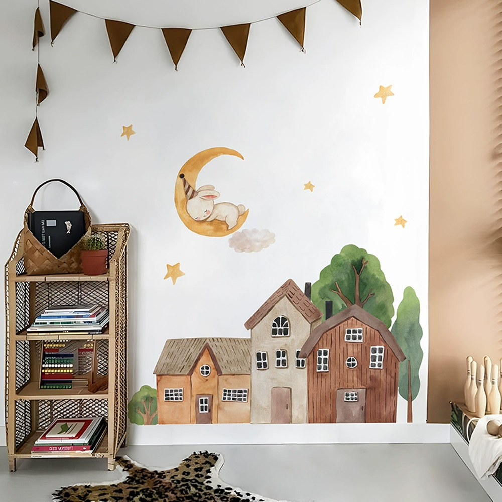 Kumaş karikatür orman eski şeh - Baby Nursery Wall Art incelemesi ve fiyatı