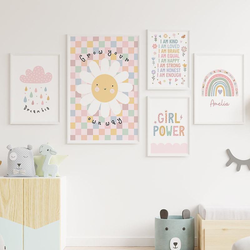 Güneş çiçek gökkuşağı bulut ka - Baby Nursery Wall Art incelemesi ve fiyatı