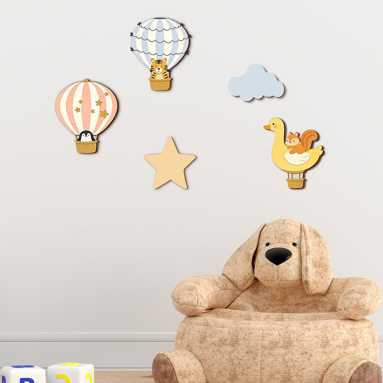 5 Adet Hayvan Sıcak Hava Balon - Baby Nursery Wallpaper incelemesi ve fiyatı